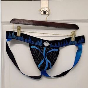 Breedwell Equalizer Jockstrap Black Blue Mesh Circuit Clubwear Men's XL
